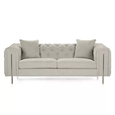 Sofá Rosen Allerton 3 Cuerpos Tela Blanco