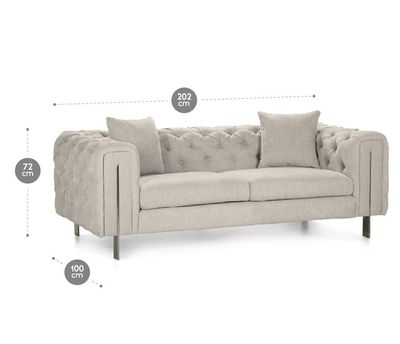 Imagen 2 del producto Sofá Rosen Allerton 3 Cuerpos Tela Blanco