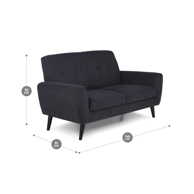 Imagen 2 del producto Sofá Rosen Adele 2 Cuerpos Tela Grafito