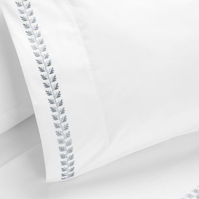 Imagen 2 del producto Sábana Rosen 220 Hilos Bordada Hoja Blanca 1 Plaza