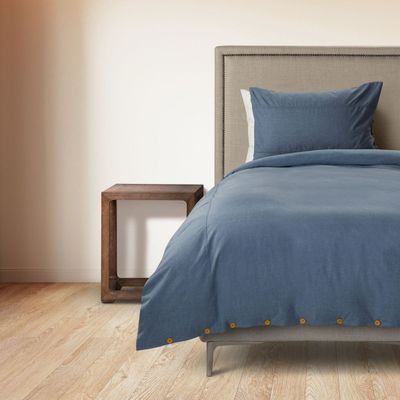 Imagen 2 del producto Funda Plumón Rosen Stamp Unicolor 1,5 Plazas Azul