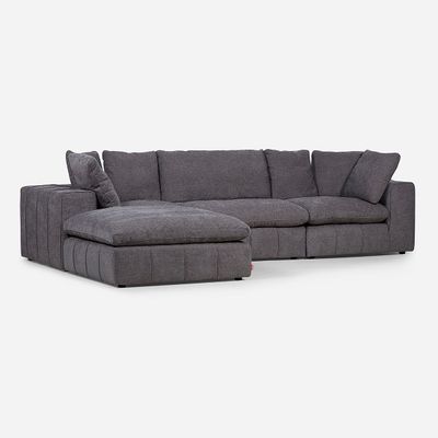 Imagen 1 del producto Sofá Seccional Rosen Dornie Tela 4 Piezas Gris