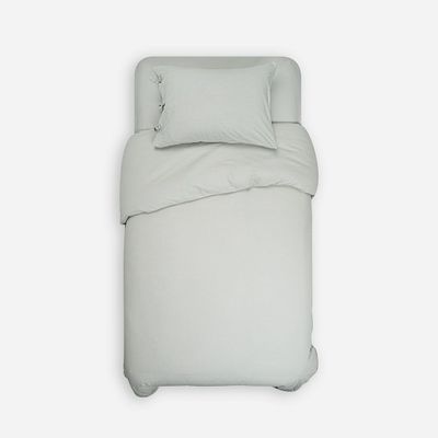 Imagen 2 del producto Funda Plumón Lino-Algodón Pure Liso Verde Salvia 1,5 Plazas