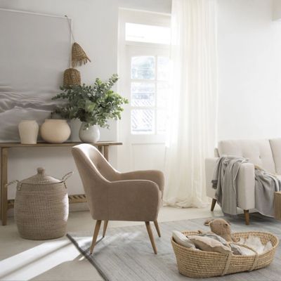 Imagen 2 del producto Poltrona Rosen Bartolo Pata Metálica Tela Taupe Claro