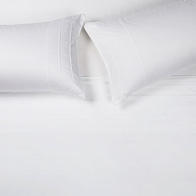 Sábana Body Shape 300 Hilos Algodón Lisa Blanca 1,5 Plazas