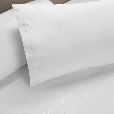 Imagen 2 del producto Sábana Rosen 220 Hilos Bordada Botánica Blanca King