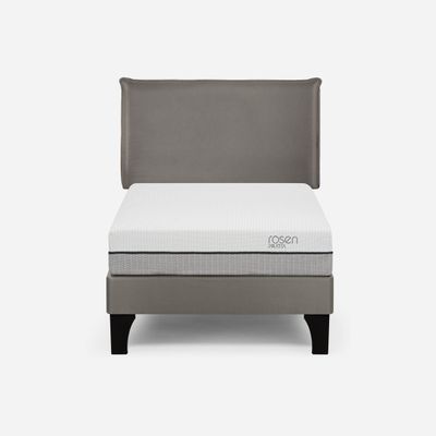 Cama Europea Pratta 1,5 Plazas Pata Madera +Respaldo Maurice