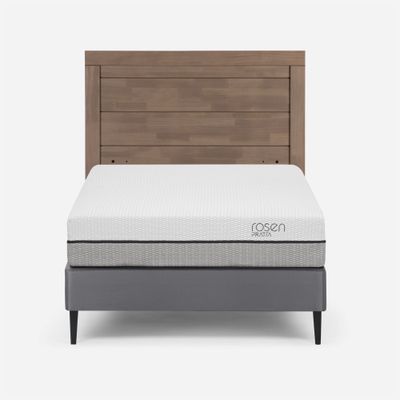 Cama Europea Pratta 1,5 Plazas Pata Acero + Respaldo Sicilia