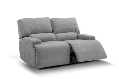 Sofá Reclinable Rosen Jagger Eléctrico 2 Cuerpos Tela Gris