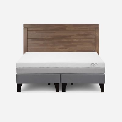 Imagen 1 del producto Cama Europea Pratta 2 Plazas Pata Madera BD+Respaldo Sicilia