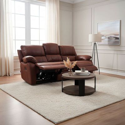 Imagen 2 del producto Sofá Reclinable Rosen Orson 3 Cuerpos Tela Manual Brandy