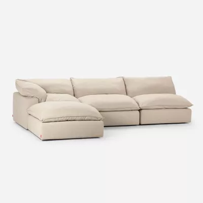 Sofá Seccional Rosen Shanklin 4 Piezas Izquierdo Tela Beige