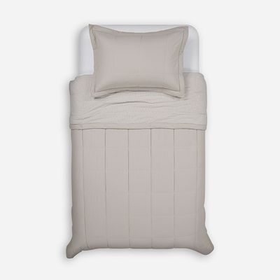 Cubrecama Algodón Stripes Crudo 1,5 Plazas