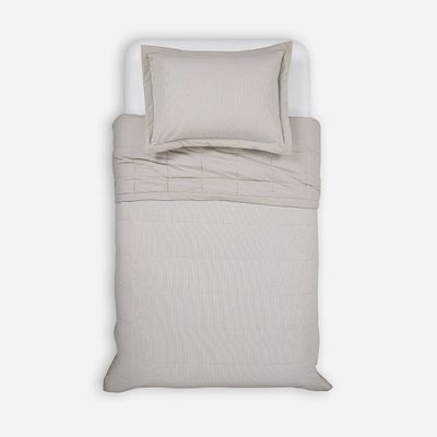 Imagen 2 del producto Cubrecama Algodón Stripes Crudo 1,5 Plazas