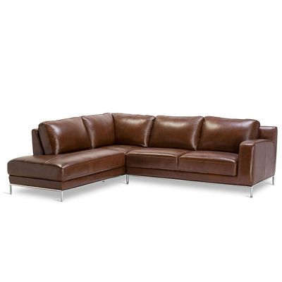 Sofá Seccional Rosen Kris Izquierdo Cuero Marron