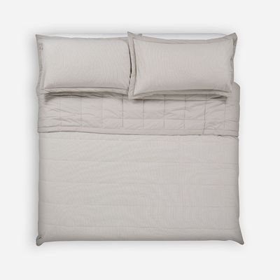 Imagen 2 del producto Cubrecama Algodón Stripes Crudo 2 Plazas