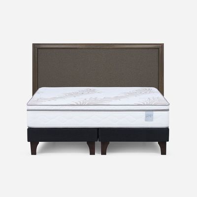 Cama Europea Neo Plus King BD + Respaldo Nolita Café