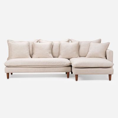 Sofá Seccional Rosen Dunster Derecho Tela Beige