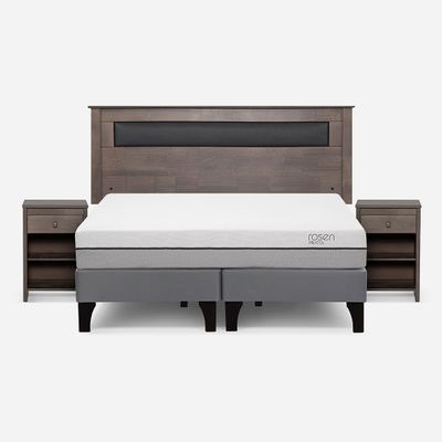 Cama Europea Pratta 2 Plazas BD Pata Madera+ Muebles Ferrara