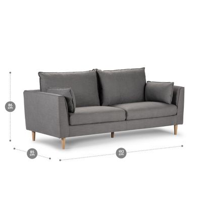 Imagen 2 del producto Sofá Rosen Cavour 3 Cuerpos Tela Cemento