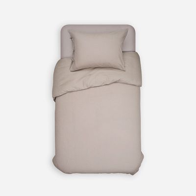 Imagen 2 del producto Funda Plumón Rosen Lino-Algodón Pure Liso Topo 1,5 Plazas