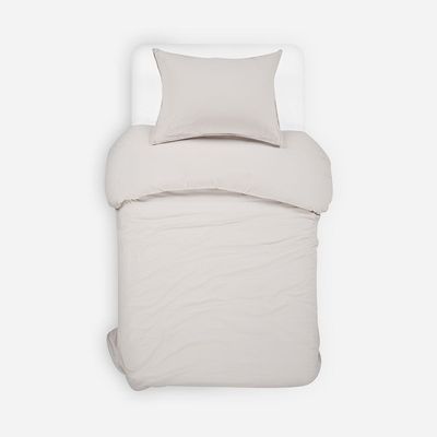 Funda Plumón Froens Algodón Orgánico Gris Perla 1,5 Plazas