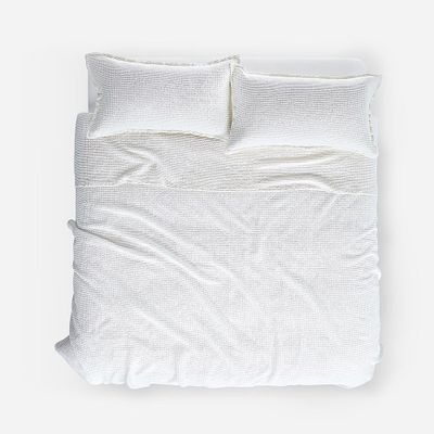 Colcha Algodón Textura Favo Blanco King