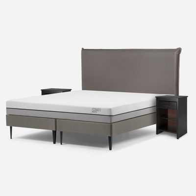 Imagen 2 del producto Cama Europea Pratta 2 Plazas BD Pata Acero + Muebles Maurice