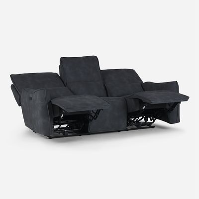 Sofá Reclinable Matt Eléctrico 3 Cuerpos Tela Grafito