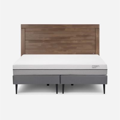 Cama Europea Pratta 2 Plazas BD Pata Acero+ Respaldo Sicilia