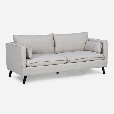 Sofá Rosen Tain 3 Cuerpos Tela Beige