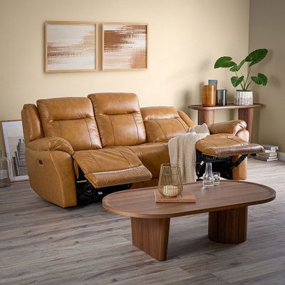 Imagen 2 del producto Sofá Reclinable Rimini 2 Cuerpos Eléctrico Cuero Whiskey