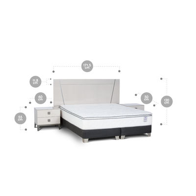 Imagen 2 del producto Set Respaldo Queen + Veladores Rosen Mont Blanc