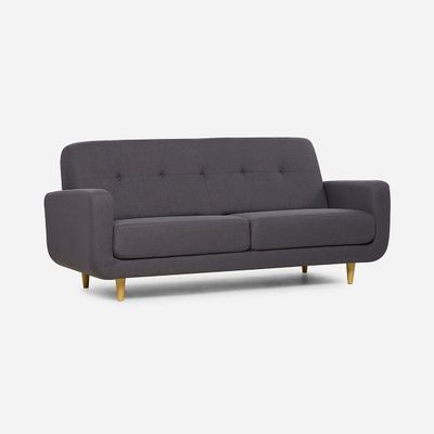 Sofá Rosen Sophia 3 Cuerpos Tela Grafito