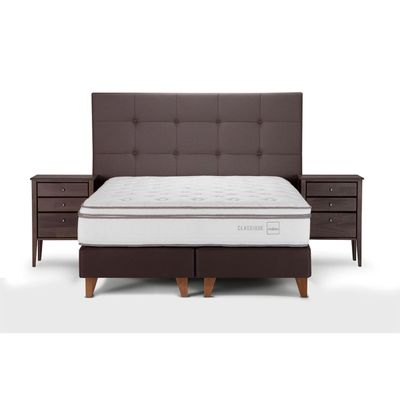 Cama Europea Classique+ King + Muebles Issey Visón