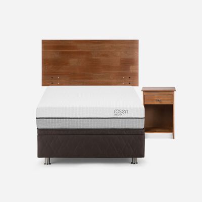 Boxet Pratta 1,5 Plazas + Respaldo + Velador Tabor