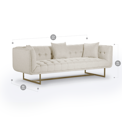 Imagen 2 del producto Sofá Rosen Forest Hill 3 Cuerpos Tela Hueso