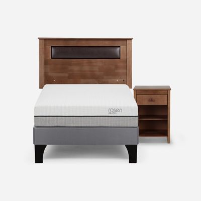 Cama Europea Pratta 1 Plaza Pata Madera + Muebles Ferrara