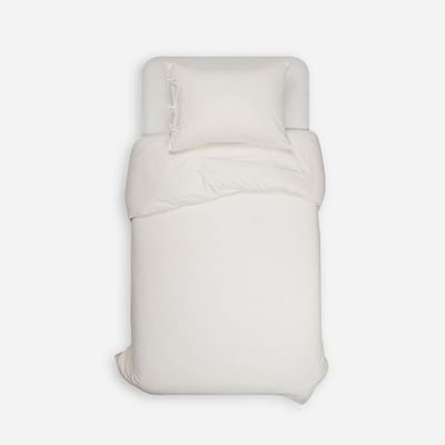 Imagen 2 del producto Funda Plumón Rosen Lino-Algodón Pure Liso Blanco 1,5 Plazas