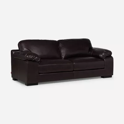 Sofá Rosen Bolonia 3 Cuerpos Cuero Pu Chocolate