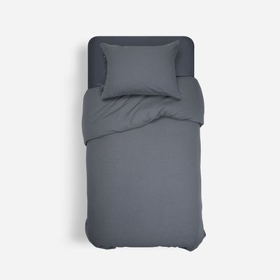 Imagen 2 del producto Funda Plumón Lino-Algodón Pure Liso 1 Plaza Grafito