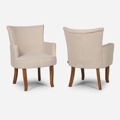 Set 2 Poltronas Rosen Emily Tela Crudo