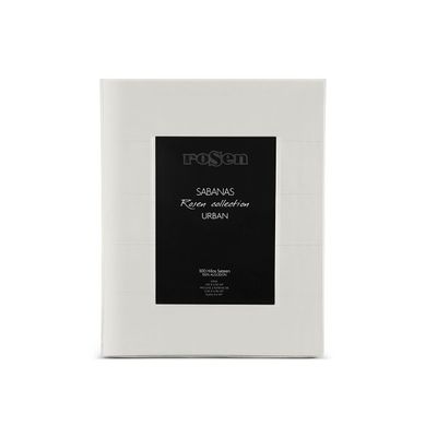 Sábana Rosen 300 Hilos Algodón Lisa Hielo Queen