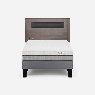Cama Europea Pratta 1,5 Plazas Pata Madera+ Respaldo Ferrara