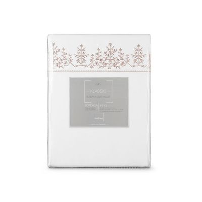 Sábana Rosen 220 Hilos Bordada Floral Blanca 1 Plaza