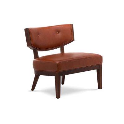 Poltrona Rosen A-550 Madera Cuero Terracota