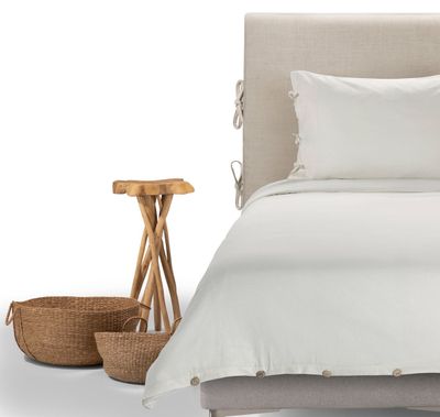 Imagen 2 del producto Funda Plumón Rosen Lino-Algodón Pure Liso 1 Plaza Blanco