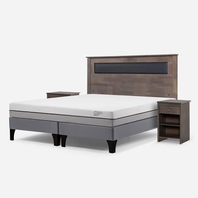 Imagen 2 del producto Cama Europea Pratta King BD Pata Madera + Muebles Ferrara