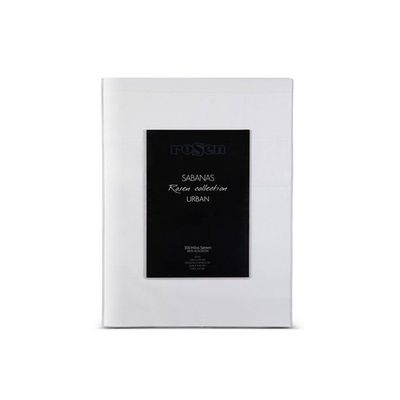 Sábana Rosen 300 Hilos Algodón Lisa Blanca 1 Plaza