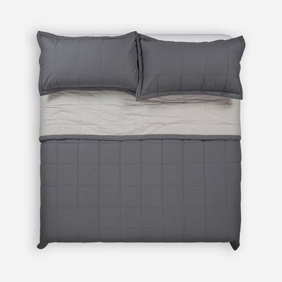 Cubrecama Algodón Stripes Grafito 2 Plazas